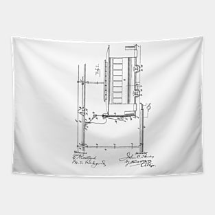 Electric Railway System Vintage Patent Hand Drawing Tapestry