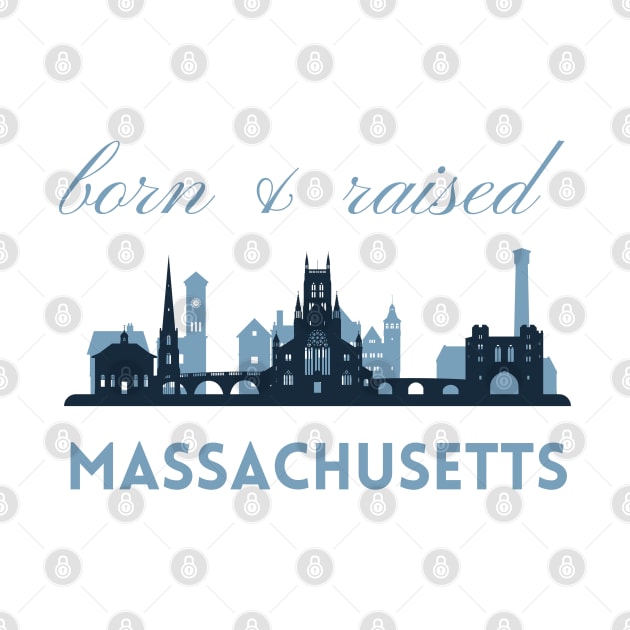 Born and raised Massachusetts Id rather be in Boston MA skyline state trip by BoogieCreates