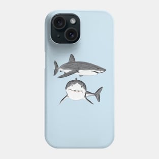 Artwork of a Great White Shark V Phone Case