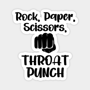 Rock, Paper, Scissors, Throat Punch Magnet