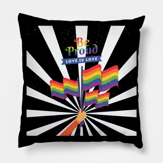 LGBT Couples Design - LGBT Be Proud Pillow by Printaha