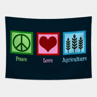 Peace Love Agriculture Tapestry