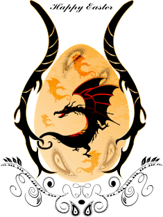 Happy easter, easter egg with dragon Magnet