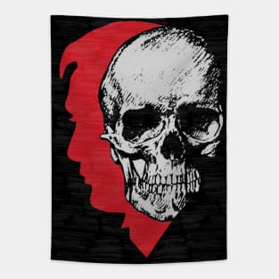 Hannibal Blood Red Profile with Gray Skull Superimposed Tapestry