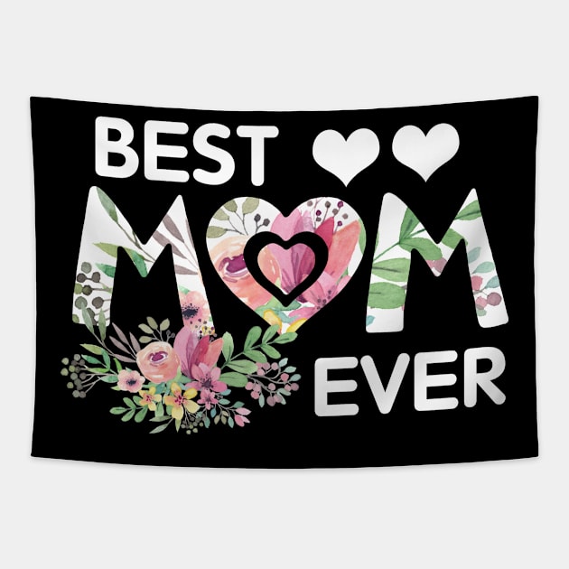 Best Mom Ever Shirt Cute Floral Mothers Day Gift Tapestry by Simpsonfft