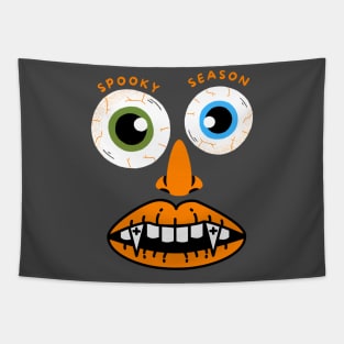 Spooky Season Halloween Face Design Tapestry