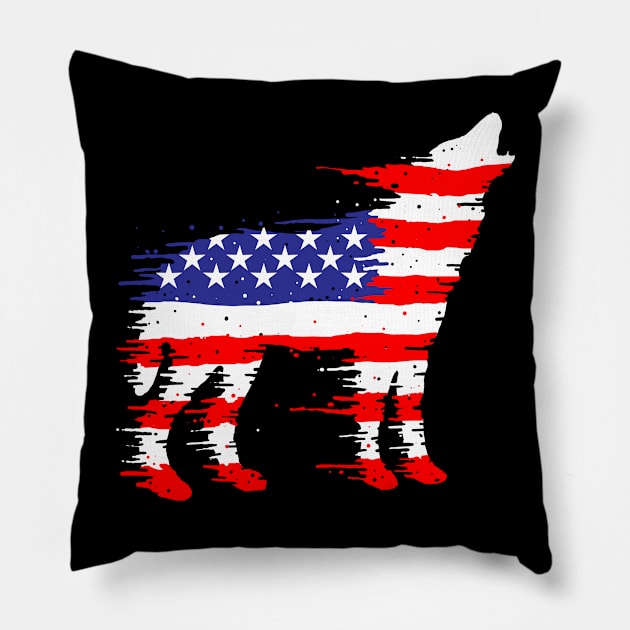 American Wolf Pillow by barmalisiRTB