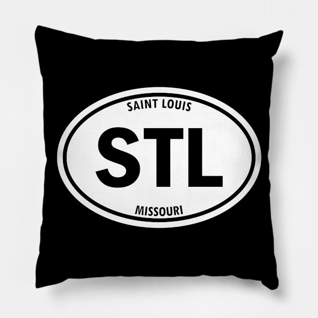 Saint Louis, Missouri STL Oval Travel Sticker Pillow by SeaStories