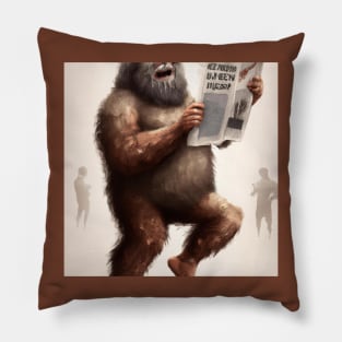 Bigfoot Enjoys Seeing His Name in Print Pillow