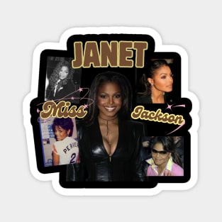 Janet Jackson Retro Graphic Magnet