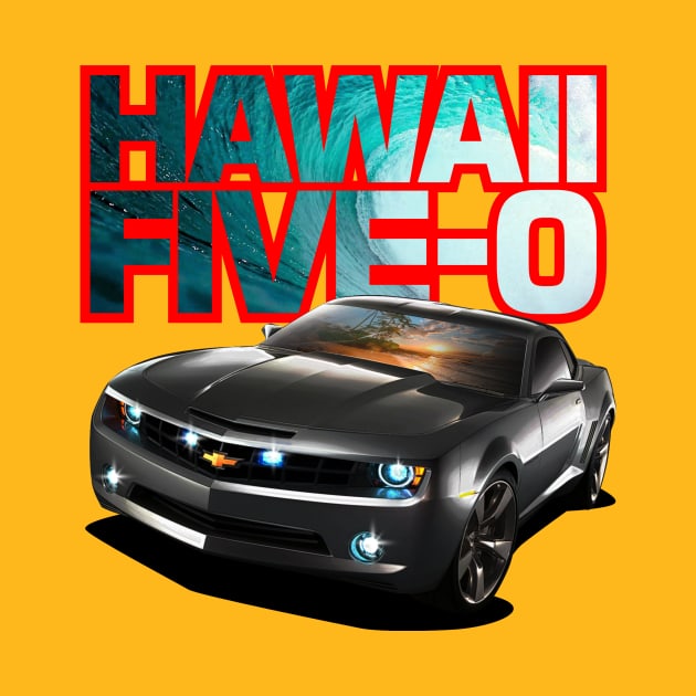 Hawaii Five-O Black Camaro (Red Outline) by fozzilized