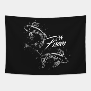 Pisces Zodiac Print Tapestry