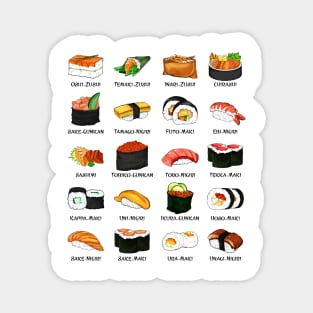 Various sushi preparations - Sushi varieties Magnet