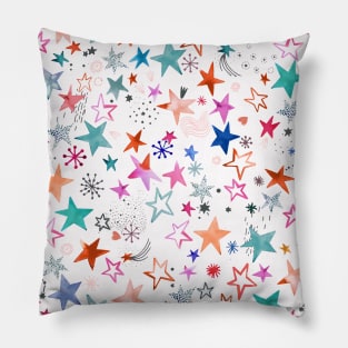 Winter stars Pink Pillow