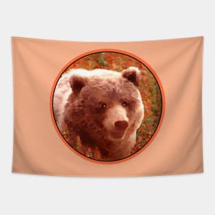 Grizzly Bear Cub in Fireweed Tapestry