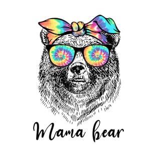 Mama Bear Tie Dye Bandana Sunglasses Mother's Day Animals T-Shirt