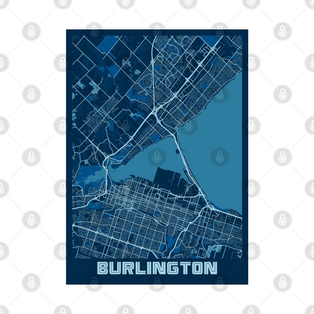 Burlington - Canada Peace City Map by tienstencil