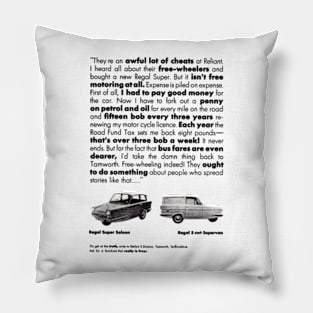 RELIANT REGAL - advert Pillow