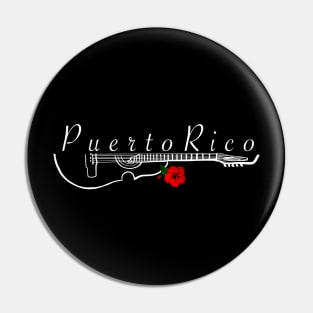 Cuatro y Flor de Maga de Puerto Rico Pin