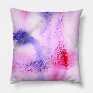 Pink blue watercolor abstract art design Pillow