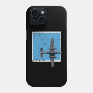 B25 Mitchell WW2 bomber airplane over the ocean Phone Case
