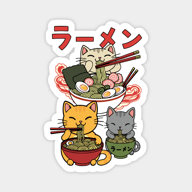 Cats & Ramen = Purrfection Magnet by Designed By Marty