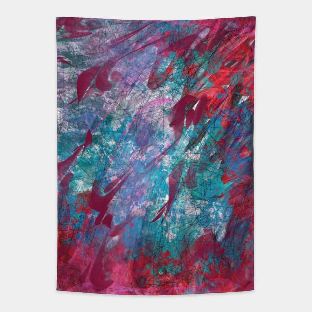 Splattered and Worn Tapestry by The Art Druid