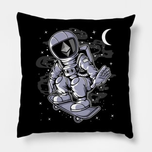 Astronaut Skate Ethereum ETH Coin To The Moon Crypto Token Cryptocurrency Blockchain Wallet Birthday Gift For Men Women Kids Pillow