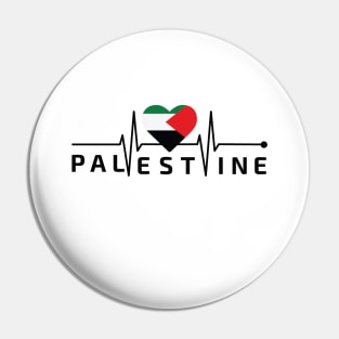 Love palestine , palestine heartbeat , minimalist Palestine Pin