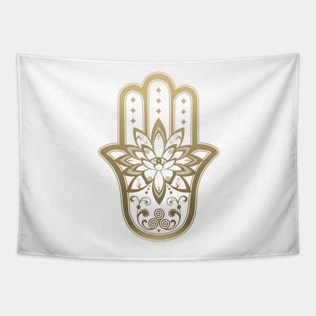 Lotus Hamsa Tapestry by MellowGroove