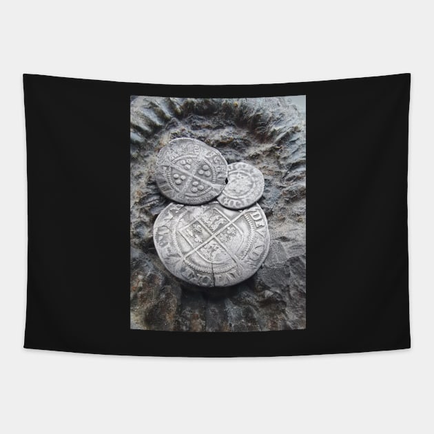 Metal detectorist, hammered coin Tapestry by Diggertees4u