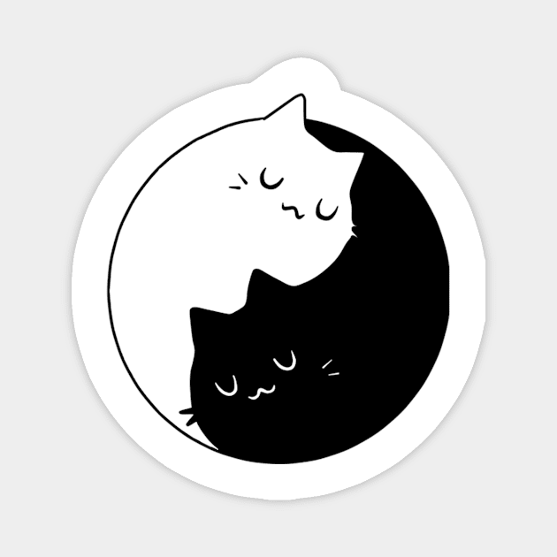 The Yin Yang Cats Magnet by Sugarori