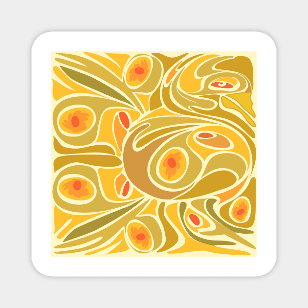 Rooster Pattern in Yellow Magnet by charker