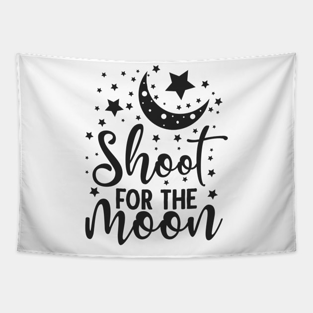 Shoot For The Moon Gift Set - Inspirational Gift Idea for Aspiring Achievers Tapestry by My Dad's Still Punk
