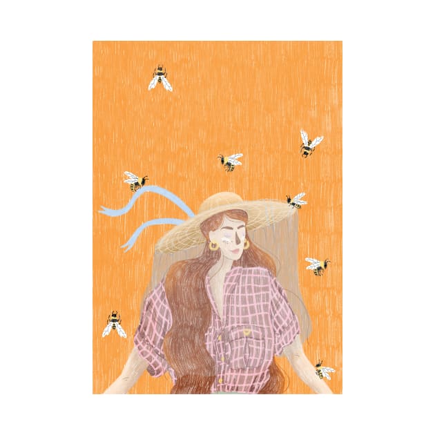 Beekeeper Lady by Jess Illustrates