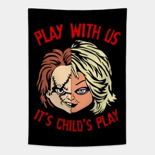 Play With Us - Chucky and Tiffany Tapestry