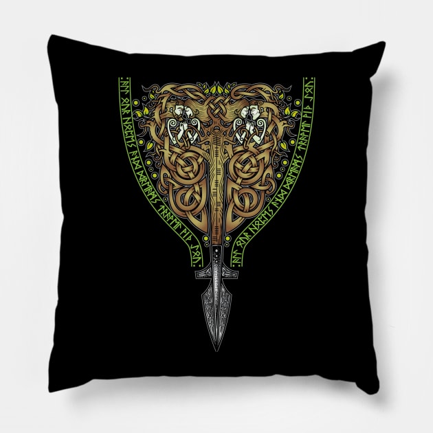 Tip of the Spear (Ancestors) Pillow by celtichammerclub