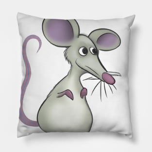 Cute Rat Drawing Pillow