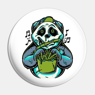 Panda playing bamboo flute Pin