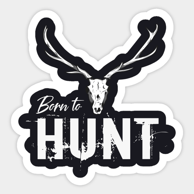 Hunting And Fishing in Vintage Emblem Design Antler Horns