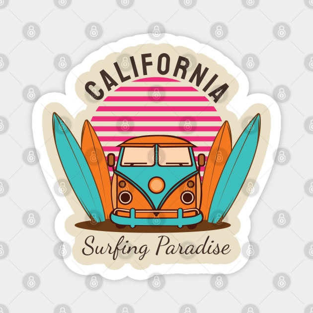 california surfing paradise Magnet by busines_night