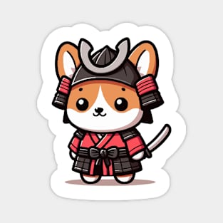 cute corgi super samurai warrior Magnet