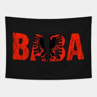 Baba Albanian Dad Father Albania Eagle Flag Distressed Gift Tapestry