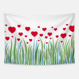 Heart Flowers Tapestry