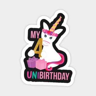 My 4th UNIBIRTHDAY - Unicorn Birthday party Magnet