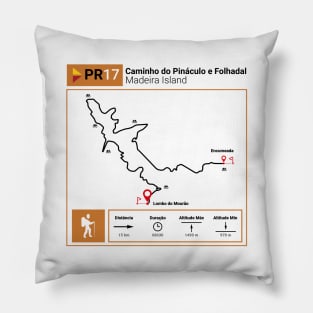 Madeira Island PR17 CAMINHO DO PINÁCULO E FOLHADAL trail map Pillow