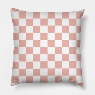 Checkered Pattern - Pink and White Pillow