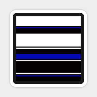 White, black and blue stripes Magnet