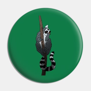 Pop art ring tailed lemur Pin