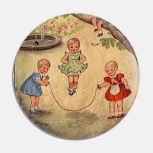 Children at play- ilustration from a vintage childrens book Pin